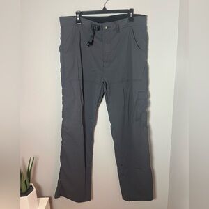 Prana Men’s Zion Buckle Cargo Hiking Convertible Pants Outdoor Gray Sz XL/32L